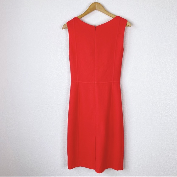 Oscar De La Renta Muted Red 100% Wool Sheath Dress - Picture 8 of 10